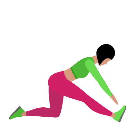 Woman Doing Kneeling Hamstring Stretching