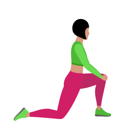 Woman Doing Kneeling Hip Flexor Stretching