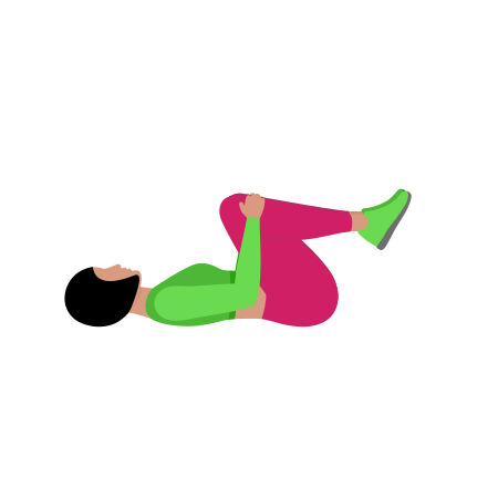 Woman Doing Knees To Chest Glute Stretching