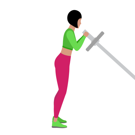 Woman Doing Landmine Front Squat Exercise For Legs