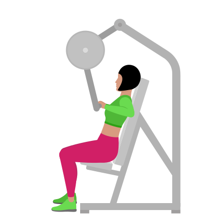 Woman Doing Lever Chest Press Exercise For Chest