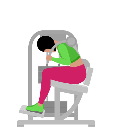 Woman Doing Lever Crunch Exercise For Abs