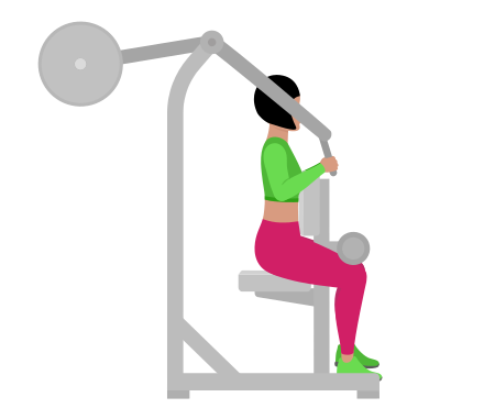 Woman Doing Lever High Row Exercise For Back