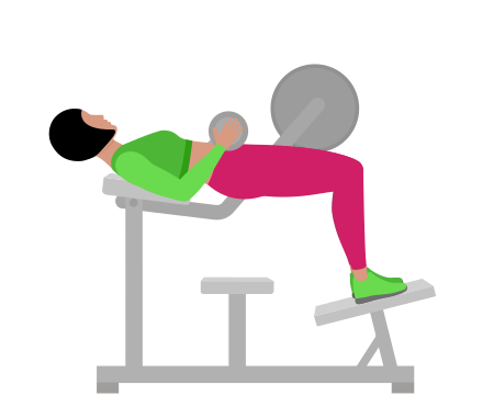 Woman Doing Lever Hip Thrust Exercise For Legs
