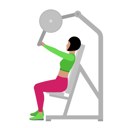 Woman Doing Lever Incline Chest Press Exercise For Chest