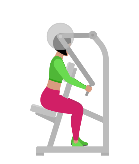 Woman Doing Lever Low Row Exercise For Back
