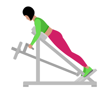 Woman Doing Lever Lying T Bar Row Exercise For Back
