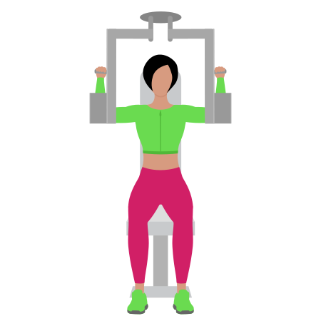 Woman Doing Lever Pec Deck Exercise For Chest