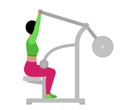 Woman Doing Lever Pulldown Exercise For Back
