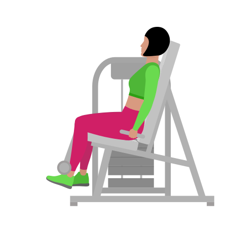 Woman Doing Lever Single Leg Extension Exercise For Legs