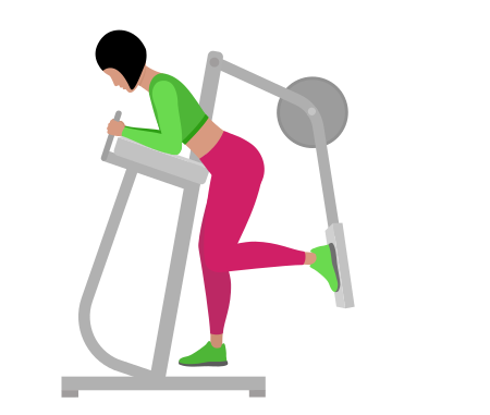 Woman Doing Lever Standing Donkey Kickback Exercise For Legs