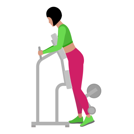 Woman Doing Lever Standing Leg Curl Exercise For Legs