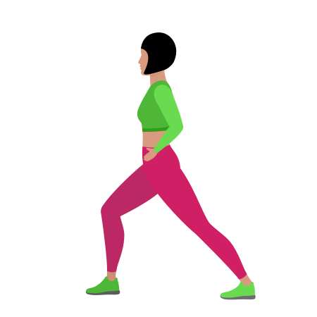 Woman Doing Lunging Straight Leg Calf Stretching