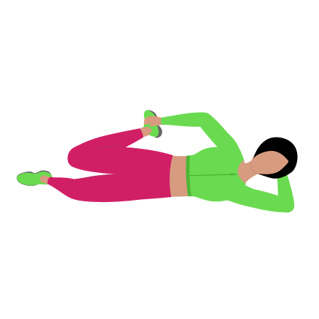 Woman Doing Lying Quadricep Stretching