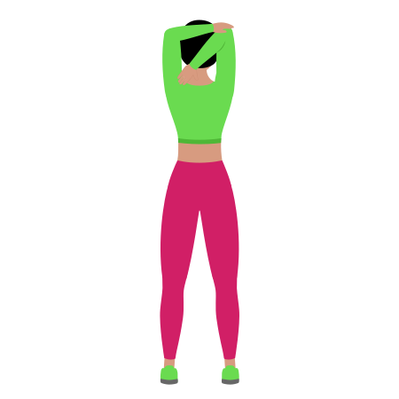 Woman Doing Overhead Tricep Stretching
