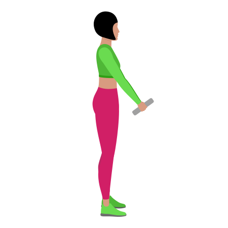 Woman Doing Plate Shoulders Front Raise Exercise For Shoulders