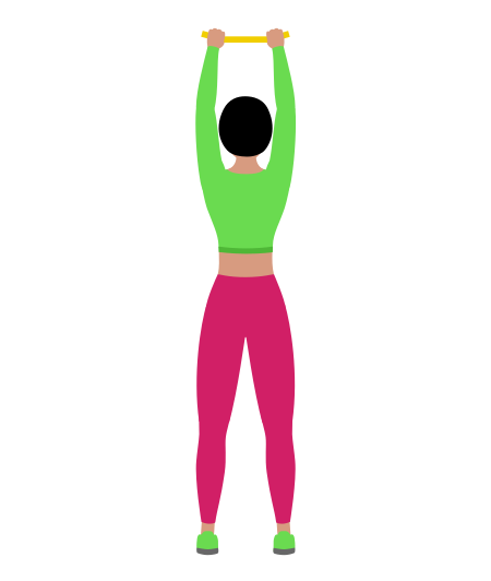 Woman Doing Resistance Band Alternating Pulldown Exercise For Back