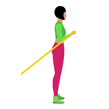 Woman Doing Resistance Band Bayesian Curl Exercise For Arm