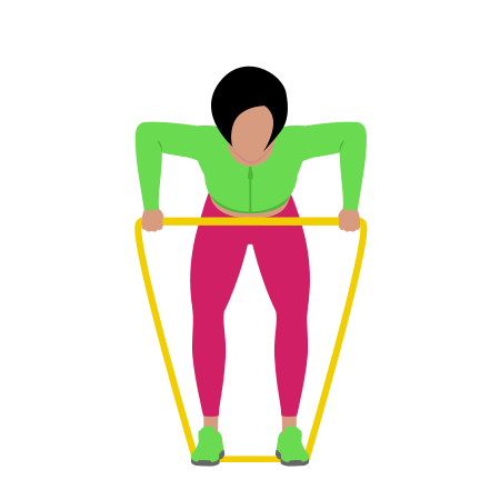 Woman Doing Resistance Band Bent Over Rear Delt Row Exercise For Shoulders