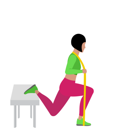 Woman Doing Resistance Band Bulgarian Split Squat Exercise For Legs