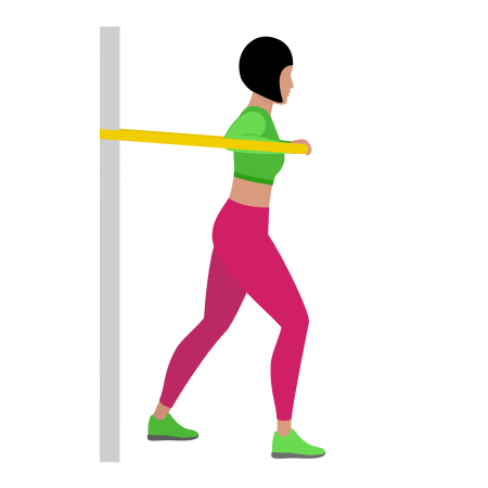 Woman Doing Resistance Band Chest Press Exercise For Chest
