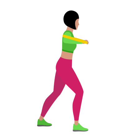 Woman Doing Resistance Band Chest Press Var 2 Exercise For Chest