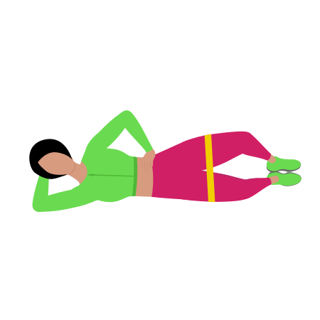 Woman Doing Resistance Band Clamshell Exercise For Legs