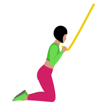 Woman Doing Resistance Band Close Hammer Grip Pulldown Exercise For Back