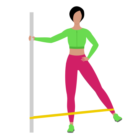 Woman Doing Resistance Band Hip Abduction Exercise For Legs
