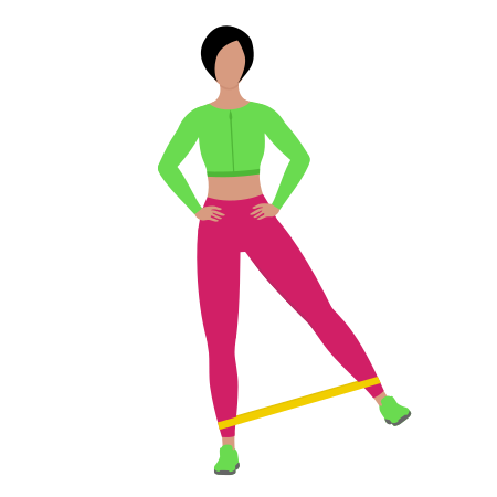 Woman Doing Resistance Band Hip Abduction Var 2 Exercise For Legs