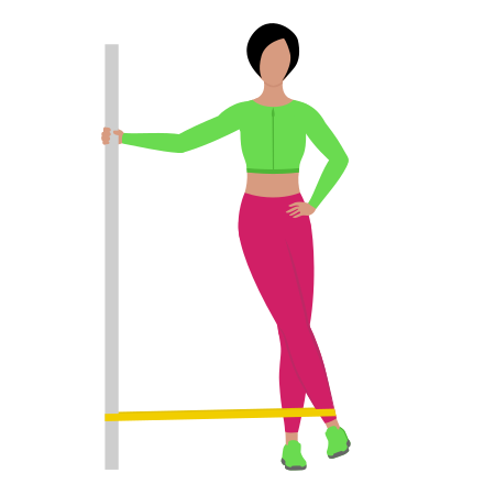 Woman Doing Resistance Band Hip Adduction Exercise For Legs