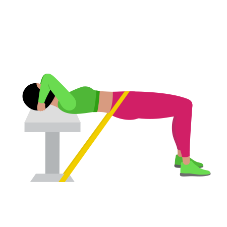 Woman Doing Resistance Band Hip Thrust Exercise For Legs