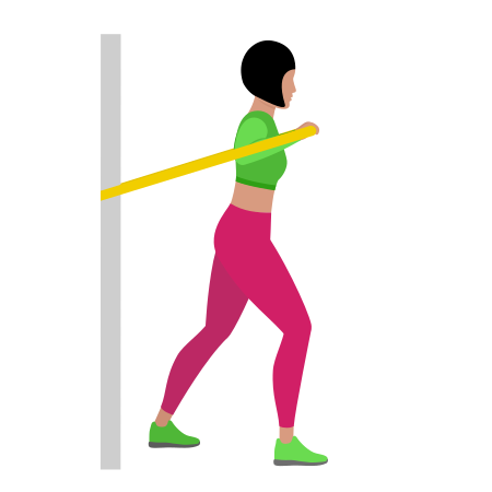 Woman Doing Resistance Band Incline Chest Press Exercise For Chest