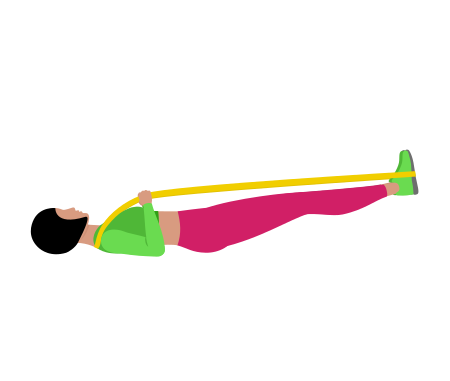 Woman Doing Resistance Band Leg Press Exercise For Legs