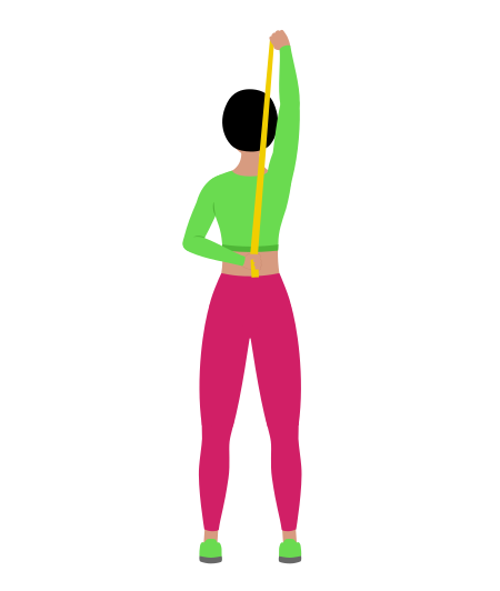 Woman Doing Resistance Band One Arm Overhead Tricep Extension Exercise For Arm