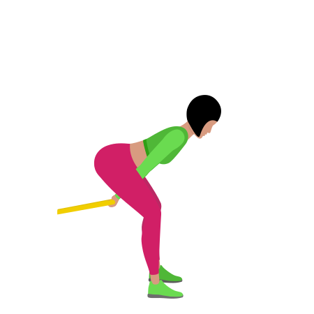 Woman Doing Resistance Band Pull Through Exercise For Legs
