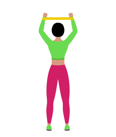 Woman Doing Resistance Band Pulldown Exercise For Back