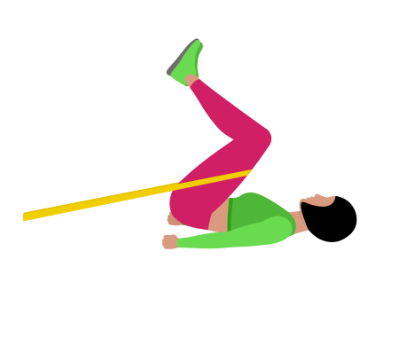 Woman Doing Resistance Band Reverse Crunch Exercise For Abs