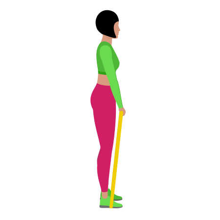 Woman Doing Resistance Band Romanian Deadlift Exercise For Legs