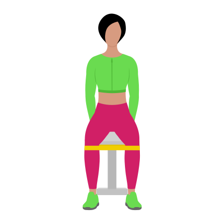 Woman Doing Resistance Band Seated Hip Abduction Exercise For Legs