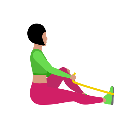 Woman Doing Resistance Band Seated Single Arm Row Exercise For Back