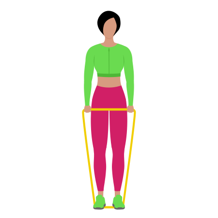 Woman Doing Resistance Band Shrug Exercise For Back