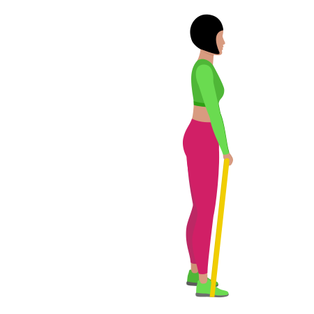 Woman Doing Resistance Band Single Leg Romanian Deadlift Exercise For Legs