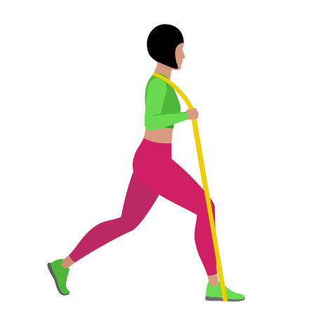 Woman Doing Resistance Band Split Squat Exercise For Legs