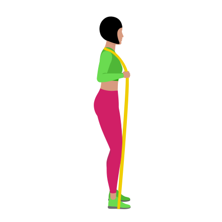Woman Doing Resistance Band Squat Exercise For Legs