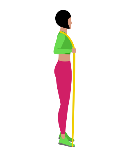 Woman Doing Resistance Band Standing Calf Raise Exercise For Legs