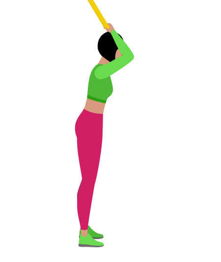Woman Doing Resistance Band Standing Crunch Exercise For Abs