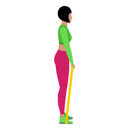 Woman Doing Resistance Band Stiff Leg Deadlift Exercise For Legs