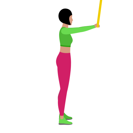 Woman Doing Resistance Band Straight Arm Lat Pushdown Exercise For Back