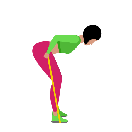 Woman Doing Resistance Band Tricep Kickback Var 2 Exercise For Arm
